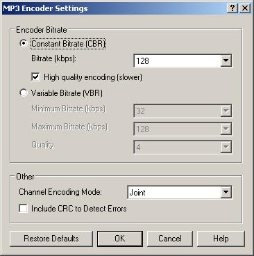 Wavepad MP3 file save settings Wavepad MP3 file save settings